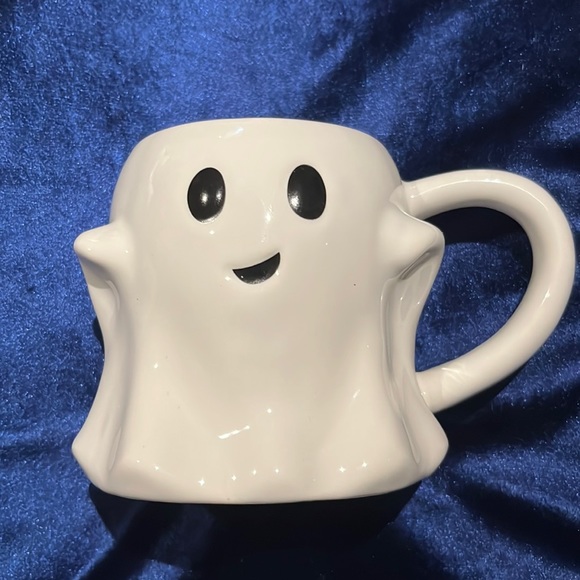 Threshold Other - Halloween Stoneware White Ghost Mug with a Crooked Smile by Threshold 8 Oz.
